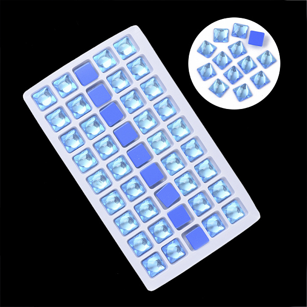 PandaHall Transparent K9 Glass Cabochons, Flat Back, Square, Royal Blue, 10x10x5mm, about 45pcs/bag Glass Square Blue
PandaHall Transparent K9 Glass Cabochons, Flat Back, Square, Royal Blue, 10x10x5mm, about 45pcs/bag Glass Square Blue