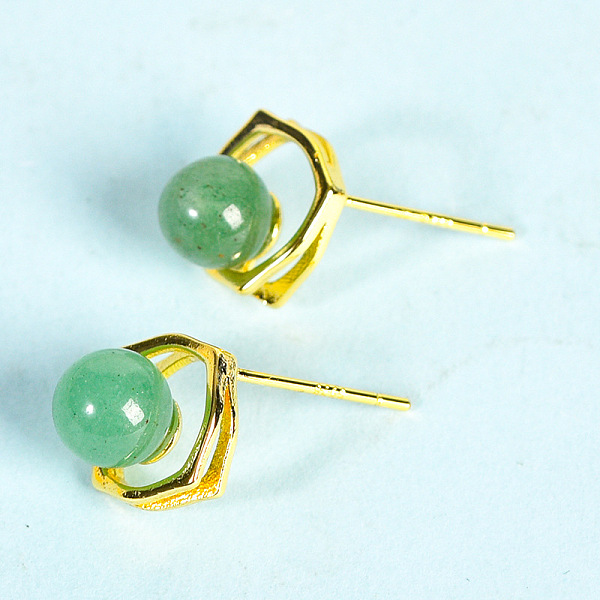 PandaHall Natural Green Aventurine Studs Earrings, Jewelry for Women, Golden, 9.8mm Green Aventurine
PandaHall Natural Green Aventurine Studs Earrings, Jewelry for Women, Golden, 9.8mm Green Aventurine