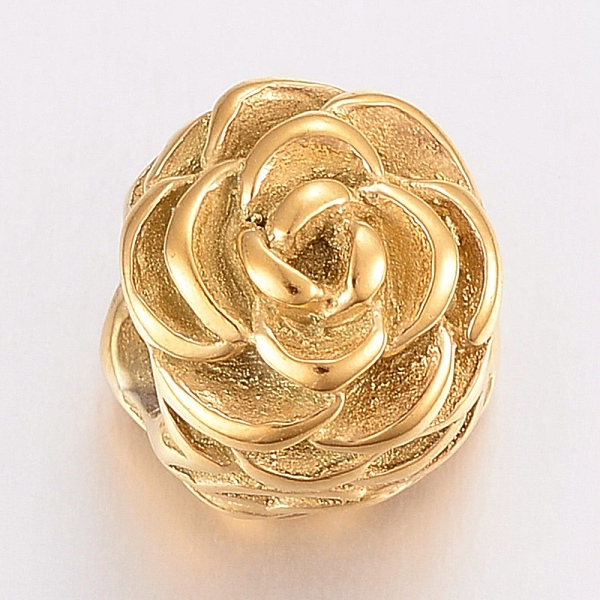 PandaHall 304 Stainless Steel Beads, Large Hole Beads, Flower, Golden, 13.5x13x12mm, Hole: 6mm 304 Stainless Steel Flower
PandaHall 304 Stainless Steel Beads, Large Hole Beads, Flower, Golden, 13.5x13x12mm, Hole: 6mm 304 Stainless Steel Flower