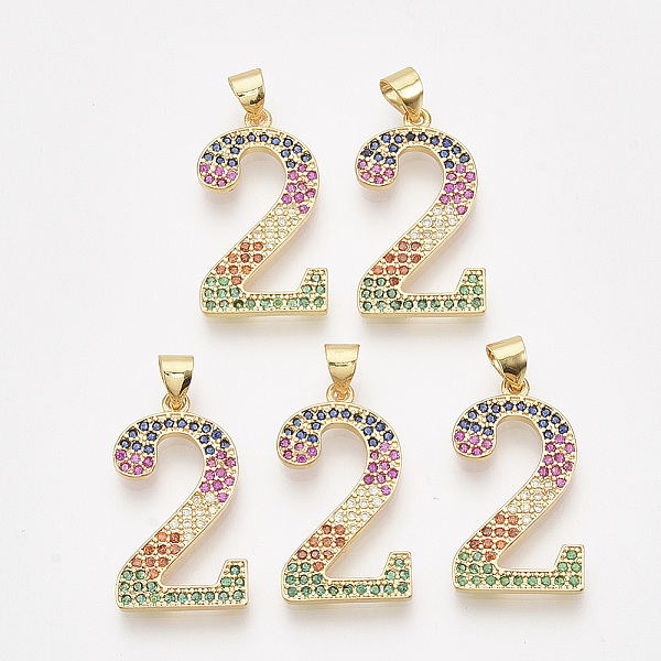 PandaHall Brass Cubic Zirconia Pendants, Real 14K Gold Plated, Colorful, Number, Num.2, 24x13x1.5mm, Hole: 4x3mm Brass+Cubic Zirconia Number
PandaHall Brass Cubic Zirconia Pendants, Real 14K Gold Plated, Colorful, Number, Num.2, 24x13x1.5mm, Hole: 4x3mm Brass+Cubic Zirconia Number
