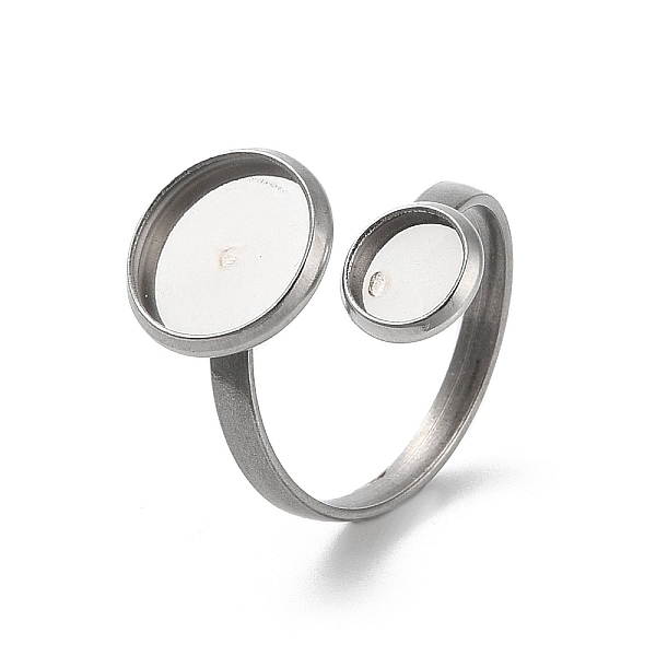 PandaHall 304 Stainless Steel Open Cuff Ring Findings, Pad Ring Setting, Flat Round, Stainless Steel Color, Inner Diameter: 17mm, Tray: 10mm...
PandaHall 304 Stainless Steel Open Cuff Ring Findings, Pad Ring Setting, Flat Round, Stainless Steel Color, Inner Diameter: 17mm, Tray: 10mm...