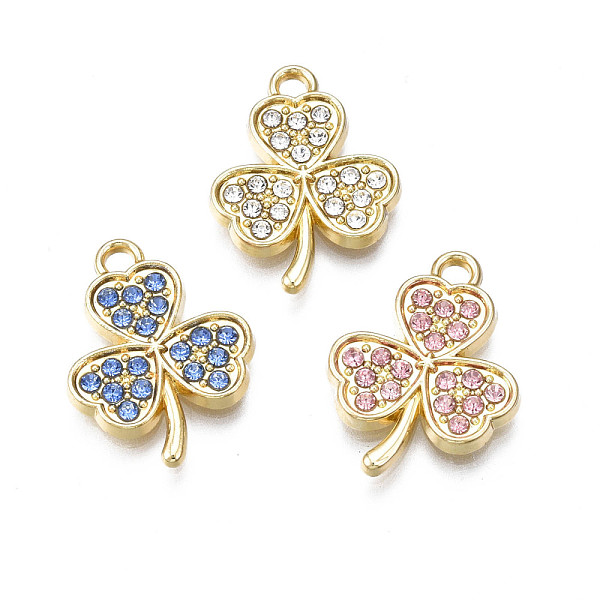 PandaHall Alloy Pendants, with Rhinestone, Cadmium Free & Nickel Free & Lead Free, Clover, Light Gold, Mixed Color, 18.5x14x2mm, Hole: 1.8mm..., Multicolor
PandaHall Alloy Pendants, with Rhinestone, Cadmium Free & Nickel Free & Lead Free, Clover, Light Gold, Mixed Color, 18.5x14x2mm, Hole: 1.8mm..., Multicolor