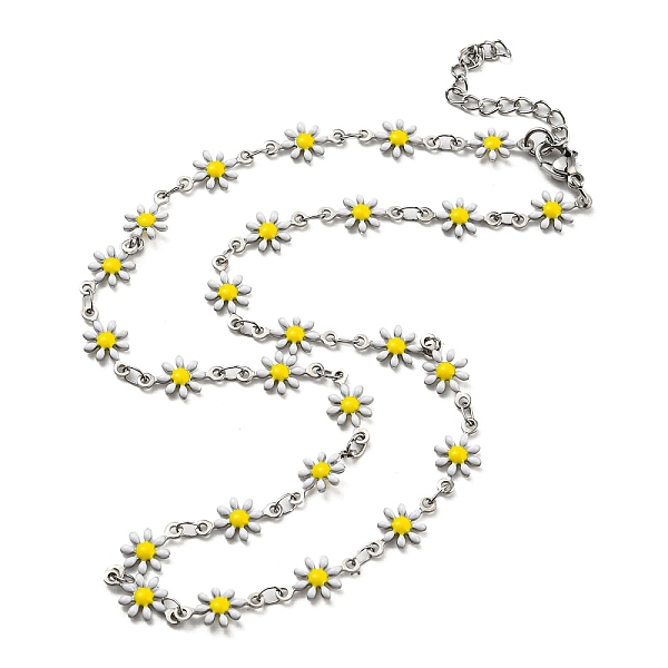 PandaHall 304 Stainless Steel Flower Link Chain Necklace with Enamel, Stainless Steel Color, 16.54 inch(42cm) 304 Stainless Steel
PandaHall 304 Stainless Steel Flower Link Chain Necklace with Enamel, Stainless Steel Color, 16.54 inch(42cm) 304 Stainless Steel