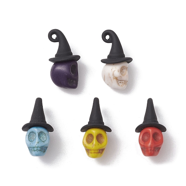PandaHall Synthetic Turquoise Dyed Pendants, Halloween Skull Charms with Black Alloy Witch Hat, Mixed Color, 22x11x11mm, Hole: 2mm Synthetic..., Multicolor
PandaHall Synthetic Turquoise Dyed Pendants, Halloween Skull Charms with Black Alloy Witch Hat, Mixed Color, 22x11x11mm, Hole: 2mm Synthetic..., Multicolor