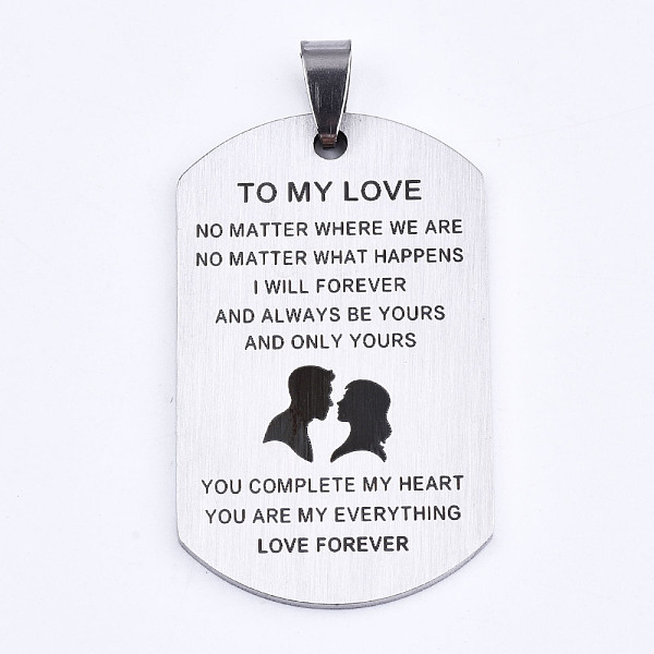 PandaHall 201 Stainless Steel Quote Pendants, Stamped Dog Tags, for Valentine's Day Gift Jewelry, Rectangle, Laser Cut, Stainless Steel...
PandaHall 201 Stainless Steel Quote Pendants, Stamped Dog Tags, for Valentine's Day Gift Jewelry, Rectangle, Laser Cut, Stainless Steel...