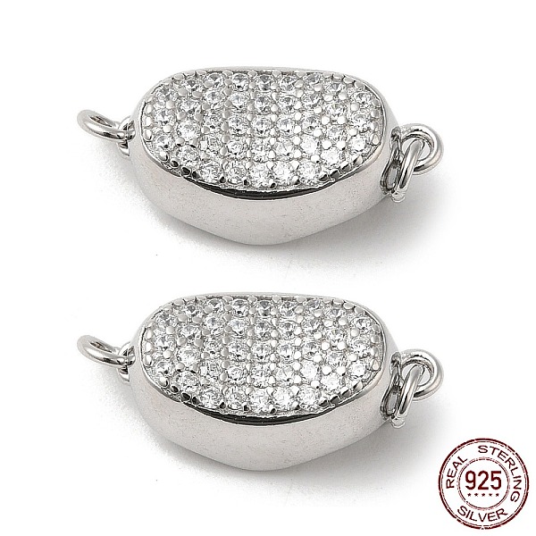 PandaHall Rhodium Plated 925 Sterling Sliver Micro Pave Clear Cubic Zirconia Box Clasps, 1-Strand, 2-Hole, with 925 Stamp, Oval, Real...
PandaHall Rhodium Plated 925 Sterling Sliver Micro Pave Clear Cubic Zirconia Box Clasps, 1-Strand, 2-Hole, with 925 Stamp, Oval, Real...