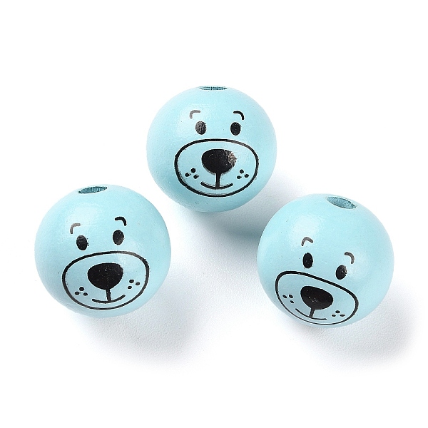 PandaHall Spray Painted Natural Wood European Beads, Large Hole Beads, Round with Printed Bear , Aqua, 25mm, Hole: 6mm, about 100pcs/500g..., Cyan
PandaHall Spray Painted Natural Wood European Beads, Large Hole Beads, Round with Printed Bear , Aqua, 25mm, Hole: 6mm, about 100pcs/500g..., Cyan