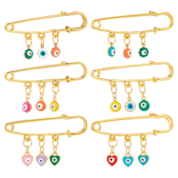 PandaHall 6Pcs 3 Style Evil Eye & Heart Brass Enamel Charms Safety Pin Brooches Set, Golden Iron Sweater Shawl Clips for Waist Pants..., Multicolor
PandaHall 6Pcs 3 Style Evil Eye & Heart Brass Enamel Charms Safety Pin Brooches Set, Golden Iron Sweater Shawl Clips for Waist Pants..., Multicolor
