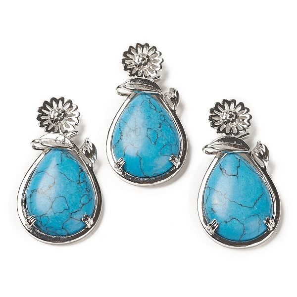 PandaHall Natural Turquoise Pendants, with Brass Findings, Flower with Teardrop, 56x28x8mm, Hole: 5x2.5mm Natural Turquoise Teardrop
PandaHall Natural Turquoise Pendants, with Brass Findings, Flower with Teardrop, 56x28x8mm, Hole: 5x2.5mm Natural Turquoise Teardrop