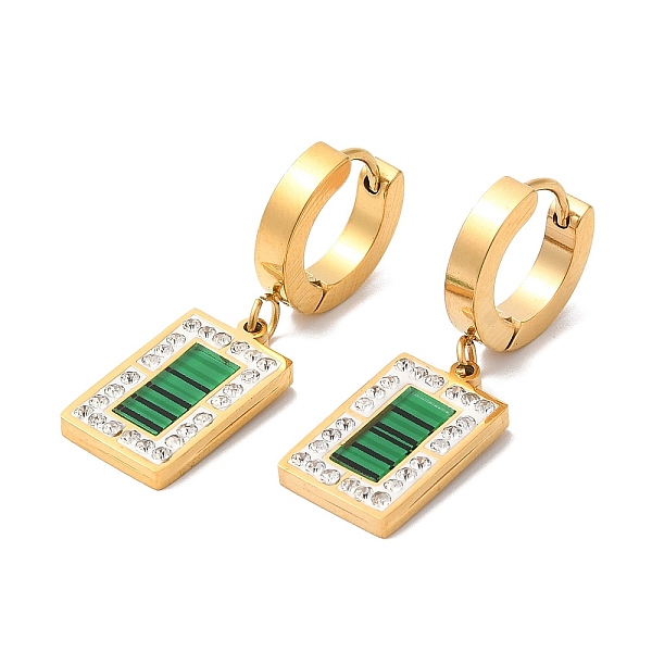 PandaHall Synthetic Malachite Rectangle Dangle Earrings with Rhinestone, Ion Plating(IP) 304 Stainless Steel Jewelry, Golden, 31mm, Pin: 1mm..., Clear
PandaHall Synthetic Malachite Rectangle Dangle Earrings with Rhinestone, Ion Plating(IP) 304 Stainless Steel Jewelry, Golden, 31mm, Pin: 1mm..., Clear
