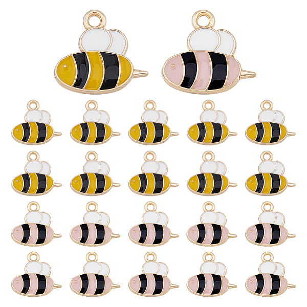 PandaHall DICOSMETIC 40Pcs 2 Colors Light Gold Plated Alloy Pendants, with Enamel, Bees, Mixed Color, 16x17x2.5mm, Hole: 1.8mm, 20pcs/color..., Multicolor
PandaHall DICOSMETIC 40Pcs 2 Colors Light Gold Plated Alloy Pendants, with Enamel, Bees, Mixed Color, 16x17x2.5mm, Hole: 1.8mm, 20pcs/color..., Multicolor