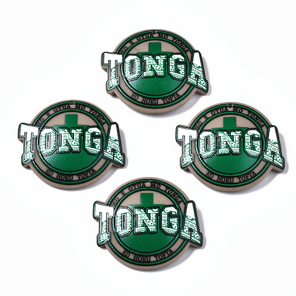 PandaHall 3D Printed Acrylic Pendants, Half Round/Dome with Word Tonga, Tan, 37x42x6.5mm, Hole: 1.6mm Acrylic Half Round Orange
PandaHall 3D Printed Acrylic Pendants, Half Round/Dome with Word Tonga, Tan, 37x42x6.5mm, Hole: 1.6mm Acrylic Half Round Orange