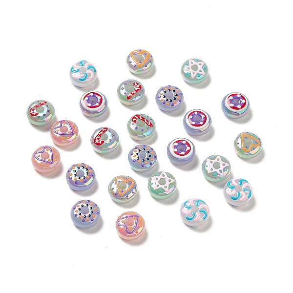 PandaHall UV Plating Opaque Rainbow Iridescent Acrylic Beads, with Enamel, Flat Round with Star/Moon/Heart/Candy Cane Pattern, Mixed Color..., Multicolor
PandaHall UV Plating Opaque Rainbow Iridescent Acrylic Beads, with Enamel, Flat Round with Star/Moon/Heart/Candy Cane Pattern, Mixed Color..., Multicolor