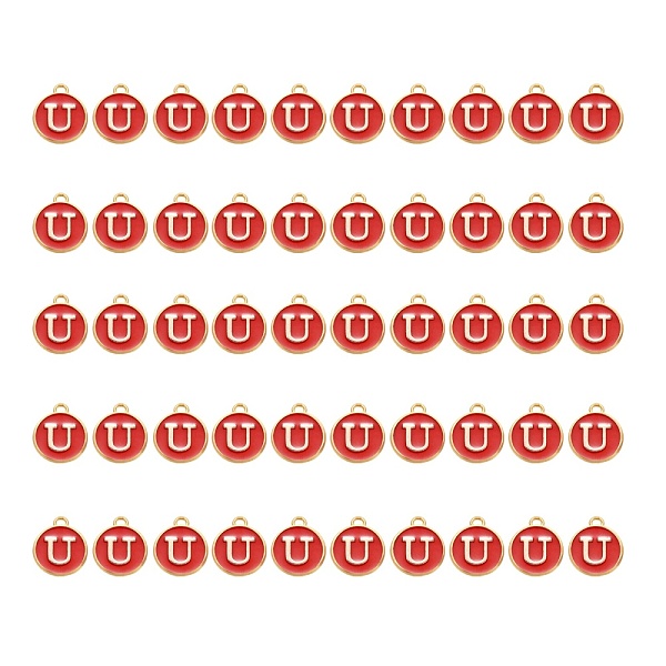 PandaHall Golden Plated Alloy Charms, with Enamel, Enamelled Sequins, Flat Round, Red, Letter.U, 14x12x2mm, Hole: 1.5mm, 50pcs/Box...
PandaHall Golden Plated Alloy Charms, with Enamel, Enamelled Sequins, Flat Round, Red, Letter.U, 14x12x2mm, Hole: 1.5mm, 50pcs/Box...