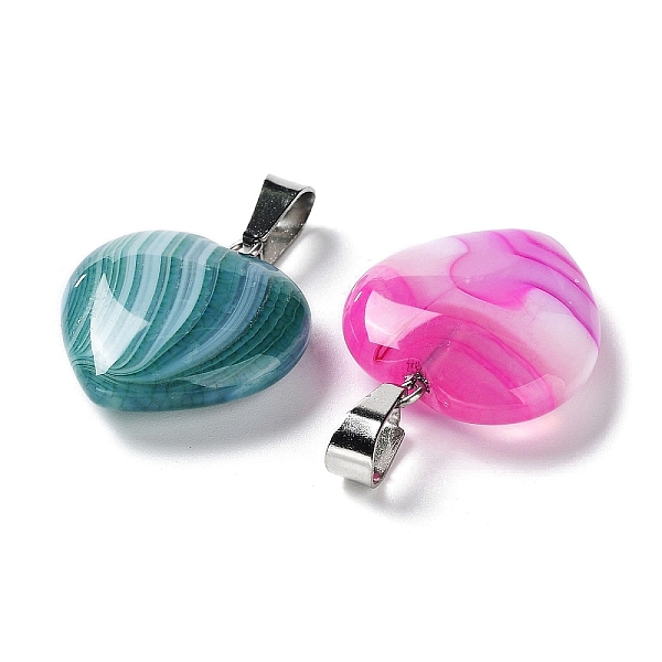 PandaHall Natural Agate Dyed & Heated Pendants, Heart Charms with Platinum Plated Brass Snap on Bails, Mixed Color, 18~19x16x5.5~8mm, Hole..., Multicolor
PandaHall Natural Agate Dyed & Heated Pendants, Heart Charms with Platinum Plated Brass Snap on Bails, Mixed Color, 18~19x16x5.5~8mm, Hole..., Multicolor