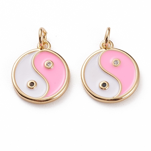 PandaHall Brass Micro Pave Clear Cubic Zirconia Pendants, with Enamel & Jump Rings, Flat Round with Yin Yang, Real 18K Gold Plated, Pink...
PandaHall Brass Micro Pave Clear Cubic Zirconia Pendants, with Enamel & Jump Rings, Flat Round with Yin Yang, Real 18K Gold Plated, Pink...
