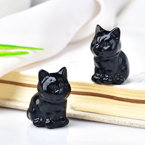 PandaHall Natural Obsidian Carved Healing Cat Figurines, Reiki Energy Stone Display Decorations, 30x23mm Obsidian Cat Shape
PandaHall Natural Obsidian Carved Healing Cat Figurines, Reiki Energy Stone Display Decorations, 30x23mm Obsidian Cat Shape
