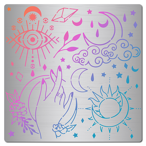 PandaHall GORGECRAFT 6.3 Inch Tarot Stencil Moon Pattern Demon Eye Templates Sun Card Reusable Templates Stainless Steel Drawing Painting...
PandaHall GORGECRAFT 6.3 Inch Tarot Stencil Moon Pattern Demon Eye Templates Sun Card Reusable Templates Stainless Steel Drawing Painting...
