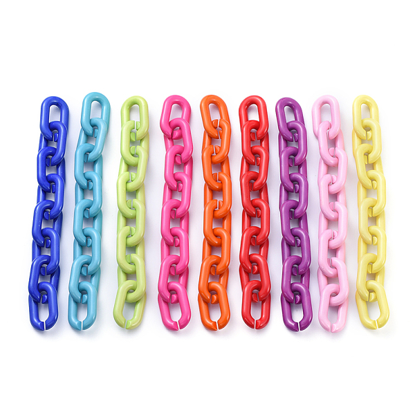 PandaHall Handmade Opaque Acrylic Cable Chain, Oval, Mixed Color, Link: 31x19.5x5mm, about 39.37 inch(1m)/strand Acrylic Multicolor
PandaHall Handmade Opaque Acrylic Cable Chain, Oval, Mixed Color, Link: 31x19.5x5mm, about 39.37 inch(1m)/strand Acrylic Multicolor