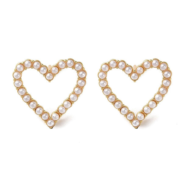 PandaHall Rack Plating Brass Heart Stud Earring, with Plastic Pearl Beads, Long-Lasting Plated, Lead Free & Cadmium Free, Real 18K Gold...
PandaHall Rack Plating Brass Heart Stud Earring, with Plastic Pearl Beads, Long-Lasting Plated, Lead Free & Cadmium Free, Real 18K Gold...