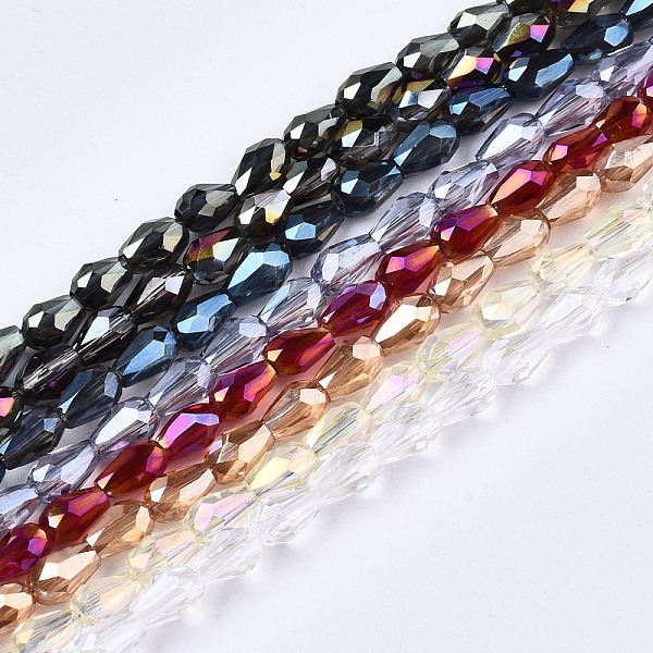 PandaHall Electroplate Glass Beads Strands, AB Color Plated, Faceted Teardrop, Mixed Color, 4x3mm, Hole: 0.7mm, about 98~99pcs/strand..., Multicolor
PandaHall Electroplate Glass Beads Strands, AB Color Plated, Faceted Teardrop, Mixed Color, 4x3mm, Hole: 0.7mm, about 98~99pcs/strand..., Multicolor
