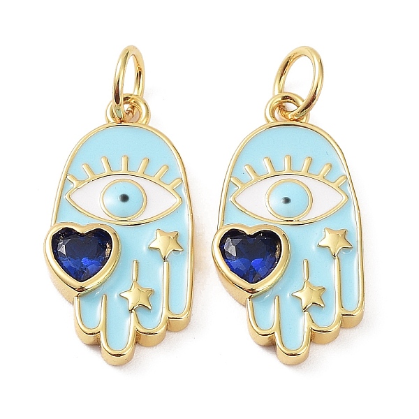 PandaHall Rack Plating Brass Enamel with Glass Pendants, Lead Free & Cadmium Free, Long-Lasting Plated, Hamsa Hand with Heart Charms, Real...
PandaHall Rack Plating Brass Enamel with Glass Pendants, Lead Free & Cadmium Free, Long-Lasting Plated, Hamsa Hand with Heart Charms, Real...