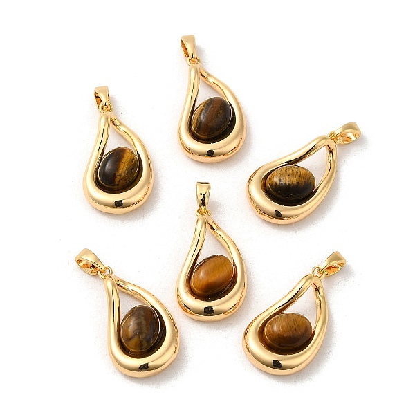 PandaHall Natural Tiger Eye Pendants, Brass Teardrop Charms, Real 18K Gold Plated, 21x13x6mm, Hole: 4.5x3mm Tiger Eye Teardrop
PandaHall Natural Tiger Eye Pendants, Brass Teardrop Charms, Real 18K Gold Plated, 21x13x6mm, Hole: 4.5x3mm Tiger Eye Teardrop