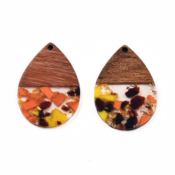 PandaHall Transparent Resin & Walnut Wood Pendants, with Gold Foil, Teardrop Charm, Coral, 36x24.5x3mm, Hole: 2mm Resin+Wood Teardrop Red
PandaHall Transparent Resin & Walnut Wood Pendants, with Gold Foil, Teardrop Charm, Coral, 36x24.5x3mm, Hole: 2mm Resin+Wood Teardrop Red