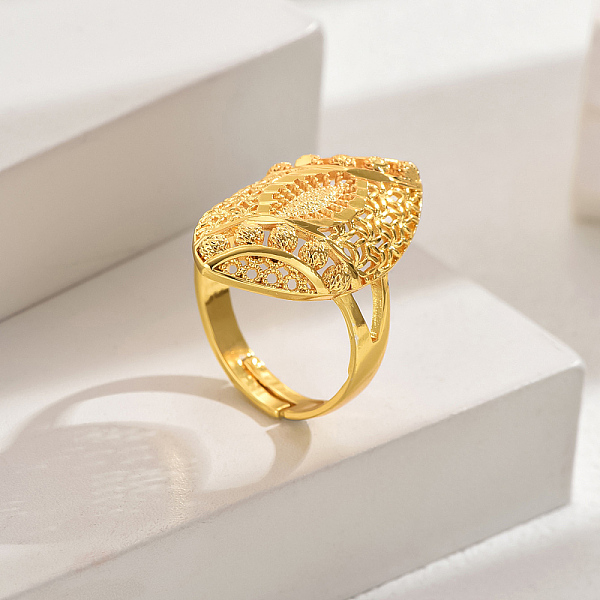 PandaHall European Style Wheat Lucky Adjustable Cuff Ring, Brass Hollow Oval Wedding Jewelry for Women, Real 18K Gold Plated Brass
PandaHall European Style Wheat Lucky Adjustable Cuff Ring, Brass Hollow Oval Wedding Jewelry for Women, Real 18K Gold Plated Brass