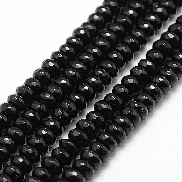 PandaHall Natural Black Onyx Beads Strands, Grade A, Dyed & Heated, Faceted, Rondelle, 6x3mm, Hole: 1mm, about 120pcs/strand, 15.16...
PandaHall Natural Black Onyx Beads Strands, Grade A, Dyed & Heated, Faceted, Rondelle, 6x3mm, Hole: 1mm, about 120pcs/strand, 15.16...