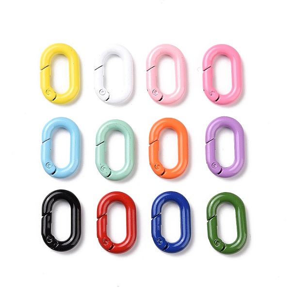 PandaHall Spray Painted Alloy Spring Gate Rings, Oval Ring, Mixed Color, 25x15.5x4mm, inner diameter: 16x7.5mm Alloy Multicolor
PandaHall Spray Painted Alloy Spring Gate Rings, Oval Ring, Mixed Color, 25x15.5x4mm, inner diameter: 16x7.5mm Alloy Multicolor