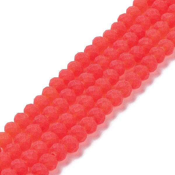 PandaHall Transparent Glass Beads Strands, Faceted, Frosted, Rondelle, Tomato, 3mm, Hole: 1mm, about 145~150pcs/strand, 34~35cm Glass..., Red
PandaHall Transparent Glass Beads Strands, Faceted, Frosted, Rondelle, Tomato, 3mm, Hole: 1mm, about 145~150pcs/strand, 34~35cm Glass..., Red
