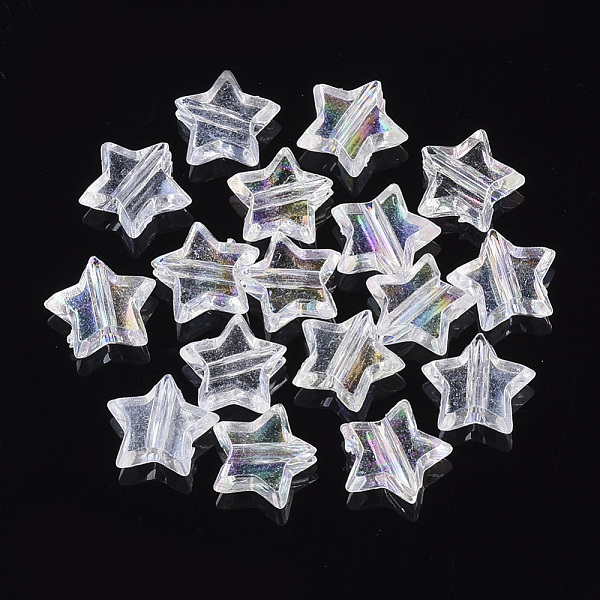PandaHall Transparent Acrylic Beads, AB Color Plated, Star, Clear AB, 9x10x4mm, Hole: 1.5mm, about 2670pcs/500g Acrylic Star White 
PandaHall Transparent Acrylic Beads, AB Color Plated, Star, Clear AB, 9x10x4mm, Hole: 1.5mm, about 2670pcs/500g Acrylic Star White