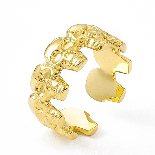 PandaHall Ion Plating(IP) 304 Stainless Steel Cuff Ring for Women, Skull Wide Band Open Rings, Real 14K Gold Plated, 8.5mm, Inner Diameter...
PandaHall Ion Plating(IP) 304 Stainless Steel Cuff Ring for Women, Skull Wide Band Open Rings, Real 14K Gold Plated, 8.5mm, Inner Diameter...