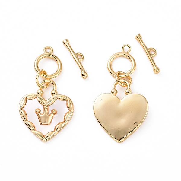 PandaHall Brass with Shell Toggle Clasps, Heart with Crown Pattern, Real 18K Gold Plated, Bar: 12.5x3.5x1.5mm, Hole: 1.2mm, Heart..., White
PandaHall Brass with Shell Toggle Clasps, Heart with Crown Pattern, Real 18K Gold Plated, Bar: 12.5x3.5x1.5mm, Hole: 1.2mm, Heart..., White