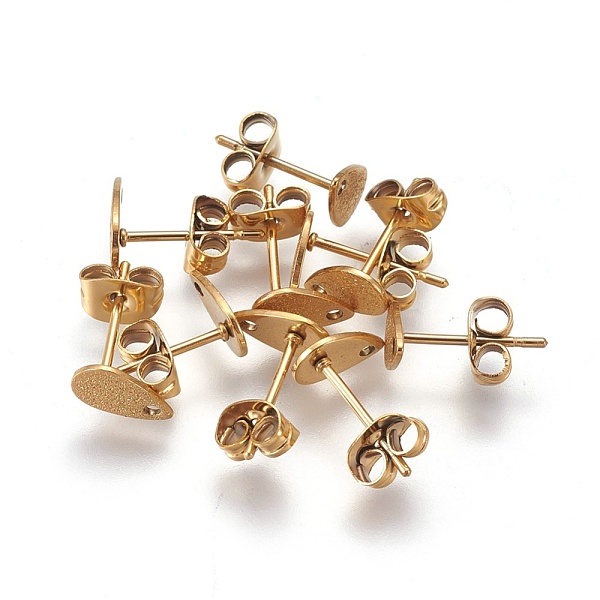 PandaHall Ion Plating(IP) 304 Stainless Steel Stud Earring Findings, Textured, Teardrop, Golden, 8x5x0.7mm, Hole: 1mm, Pin: 0.7 304...
PandaHall Ion Plating(IP) 304 Stainless Steel Stud Earring Findings, Textured, Teardrop, Golden, 8x5x0.7mm, Hole: 1mm, Pin: 0.7 304...
