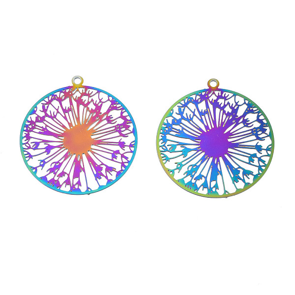 PandaHall Ion Plating(IP) 201 Stainless Steel Filigree Pendants, Etched Metal Embellishments, Dandelion, Rainbow Color, 27x25x0.2mm, Hole...
PandaHall Ion Plating(IP) 201 Stainless Steel Filigree Pendants, Etched Metal Embellishments, Dandelion, Rainbow Color, 27x25x0.2mm, Hole...