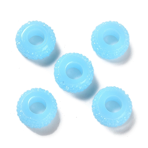 PandaHall Resin European Beads, Large Hole Beads, Textured Rondelle, Light Sky Blue, 12x6.5mm, Hole: 5mm Resin Rondelle
PandaHall Resin European Beads, Large Hole Beads, Textured Rondelle, Light Sky Blue, 12x6.5mm, Hole: 5mm Resin Rondelle