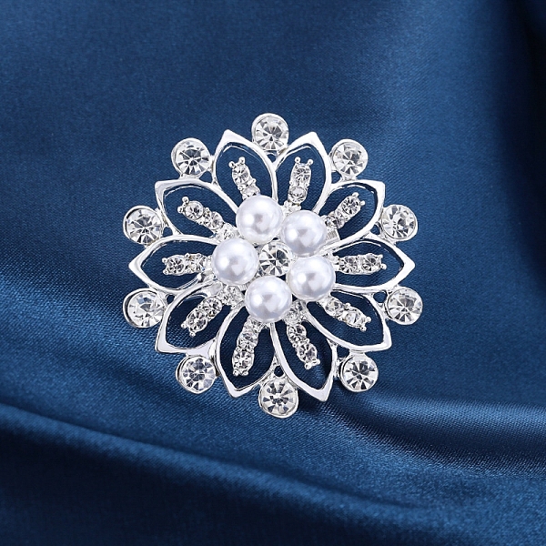 PandaHall Platinum Alloy Rhinestone Brooches for Women, with Plastic Pearl, Flower, 43x45mm Alloy+Rhinestone Flower
PandaHall Platinum Alloy Rhinestone Brooches for Women, with Plastic Pearl, Flower, 43x45mm Alloy+Rhinestone Flower