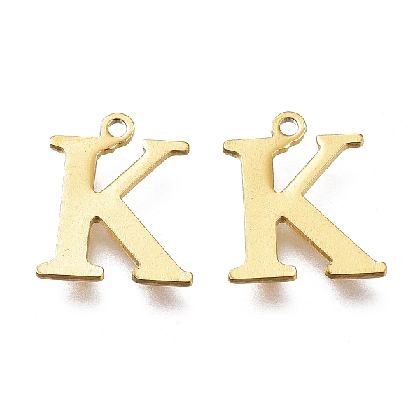 PandaHall Vacuum Plating 304 Stainless Steel Charms, Laser Cut, Alphabet, Golden, Letter.K, 12x10x0.8mm, Hole: 1mm 304 Stainless Steel...
PandaHall Vacuum Plating 304 Stainless Steel Charms, Laser Cut, Alphabet, Golden, Letter.K, 12x10x0.8mm, Hole: 1mm 304 Stainless Steel...
