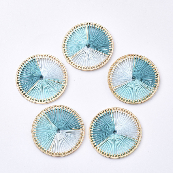 PandaHall Tri-color Polyester Thread Woven Pendants, with Golden Plated Alloy Findings, Long-Lasting Plated, Flat Round, Turquoise, 34x2.5mm..., Green
PandaHall Tri-color Polyester Thread Woven Pendants, with Golden Plated Alloy Findings, Long-Lasting Plated, Flat Round, Turquoise, 34x2.5mm..., Green