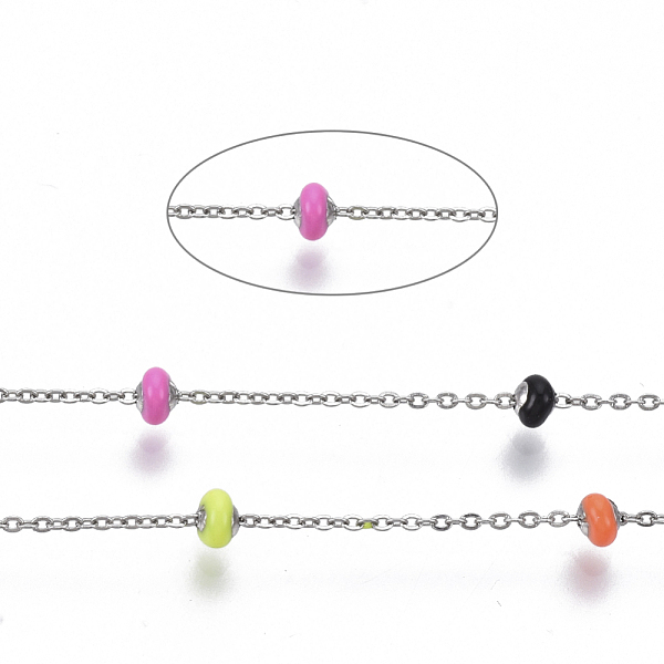 PandaHall Handmade Enamel Satellite Chains, with Stainless Steel Cable Chains and Spool, Soldered, Stainless Steel Color, Link: 1.5x1x0.3mm..., Multicolor
PandaHall Handmade Enamel Satellite Chains, with Stainless Steel Cable Chains and Spool, Soldered, Stainless Steel Color, Link: 1.5x1x0.3mm..., Multicolor