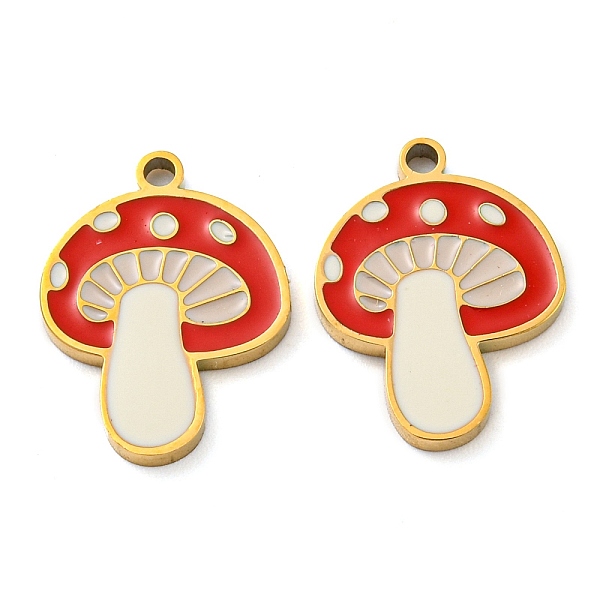 PandaHall 316 Surgical Stainless Steel Pendants, with Enamel, Mushroom Charm, Golden, Floral White, 16x12x1.5mm, Hole: 1.3mm Stainless...
PandaHall 316 Surgical Stainless Steel Pendants, with Enamel, Mushroom Charm, Golden, Floral White, 16x12x1.5mm, Hole: 1.3mm Stainless...
