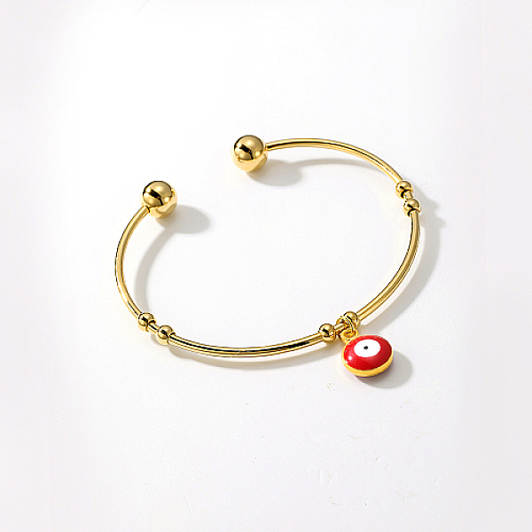 PandaHall Real 18K Gold Plated Stainless Steel Cuff Bangles, Evil Eye Enamel Charm Bangle for Women, Red, Inner Diameter: 2-3/8 inch(6cm)...
PandaHall Real 18K Gold Plated Stainless Steel Cuff Bangles, Evil Eye Enamel Charm Bangle for Women, Red, Inner Diameter: 2-3/8 inch(6cm)...