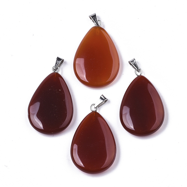 PandaHall Natural Carnelian/Red Agate Pendants, Dyed & Heated, with Stainless Steel Snap On Bails, Teardrop, 32~33x20~21x5~6mm, Hole: 6x3mm..., Brown
PandaHall Natural Carnelian/Red Agate Pendants, Dyed & Heated, with Stainless Steel Snap On Bails, Teardrop, 32~33x20~21x5~6mm, Hole: 6x3mm..., Brown