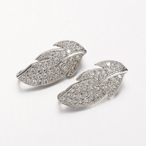 PandaHall Brass Micro Pave Cubic Zirconia Twister Clasps, Leaf, Platinum, 24x11.8x8.5mm, Hole: 1.2mm Brass
PandaHall Brass Micro Pave Cubic Zirconia Twister Clasps, Leaf, Platinum, 24x11.8x8.5mm, Hole: 1.2mm Brass