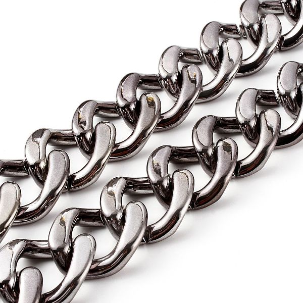 PandaHall UV Plating ABS Plastic Curb Chains, Twisted Chains, Gunmetal, 39x31.5x9mm, about 39.37 inch(1m)/strand Plastic
PandaHall UV Plating ABS Plastic Curb Chains, Twisted Chains, Gunmetal, 39x31.5x9mm, about 39.37 inch(1m)/strand Plastic