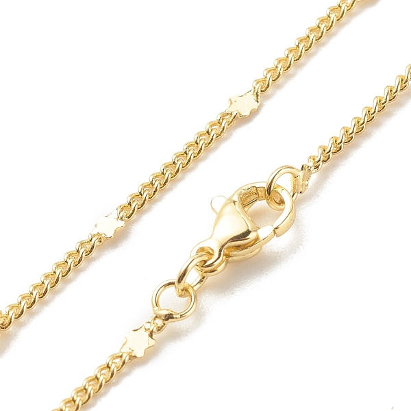 PandaHall Brass Curb Chains with Star Necklace for Women, Cadmium Free & Lead Free, Real 18K Gold Plated, 17.72 inch(45cm) Brass
PandaHall Brass Curb Chains with Star Necklace for Women, Cadmium Free & Lead Free, Real 18K Gold Plated, 17.72 inch(45cm) Brass