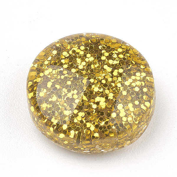 PandaHall Resin Cabochons, with Glitter Powder, Flat Round, Gold, 13.5~14x4~6mm Resin Flat Round Gold
PandaHall Resin Cabochons, with Glitter Powder, Flat Round, Gold, 13.5~14x4~6mm Resin Flat Round Gold
