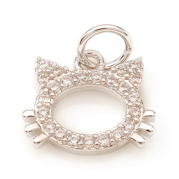 PandaHall Brass Micro Pave Cubic Zirconia Charms, with Jump Rings, Cat Shape, Clear, Platinum, 7.5x9x1.5mm, Jump Ring: 4x0.6mm, Hole: 2.5mm...
PandaHall Brass Micro Pave Cubic Zirconia Charms, with Jump Rings, Cat Shape, Clear, Platinum, 7.5x9x1.5mm, Jump Ring: 4x0.6mm, Hole: 2.5mm...